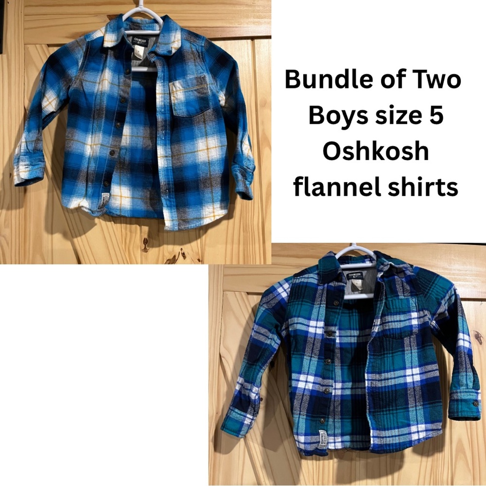 OshKosh B'gosh Blue and Black Plaid Shirt